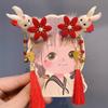 Ancient Girls Velvet Headwear New Year Headdress Kids Barrettes Rabbit Tassel Hair Clips Children Hairpin Hair Accessories