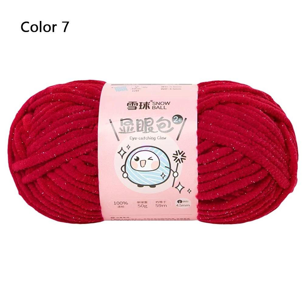 1Roll 4.5mm 59M Chenille Yarn 50g/Ball Chunky Knitting Yarn New Ice Yarn for Crafting Plush Toys