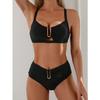 European and American Sexy Bikini Swimsuit Women's Tight Chest Gathered Halter Swimsuit