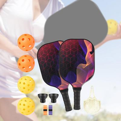 Ракетка Pickleball Эргономичная ручка Ракетка с поверхностью из стекловолокна, 2 ракетки, 4 мяча и