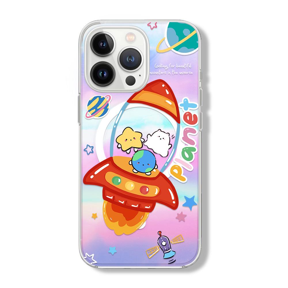 Магнитный чехол Zhitai Cartoon Phone Case для iPhone 15/13 Pro - 16 дизайнов, два в одном с совместимостью с кронштейном 11/12