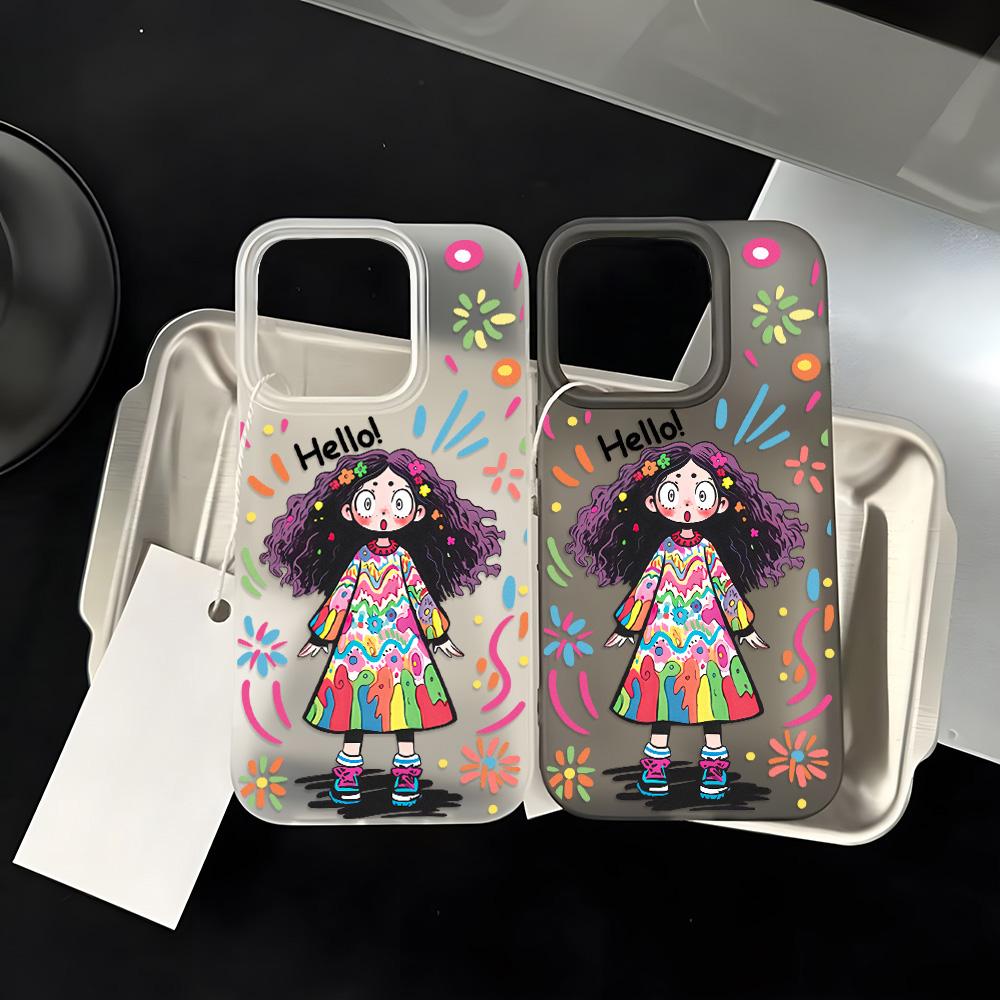 Чехлы для мобильных телефонов iPhone 11 13 15 Pro Max 12 14 Pro Max Чехол для iPhone 16 15 Plus 13 Pro 12 Mini 13 Mini Матовая текстура Нарисованные мультяшные цветы