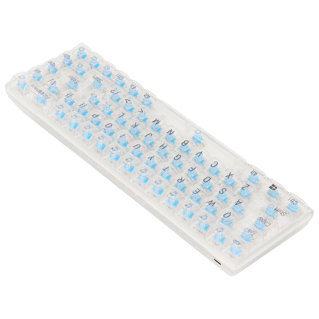 60 Percent Mechanical Keyboard for Android System Transparent RGB 68 Keys Wired PC Gaming Keyboard