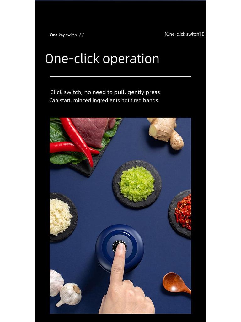 Compact Electric Garlic Grinder & Baby Food Processor - Multifunctional Kitchen Tool for Garlic Paste and More