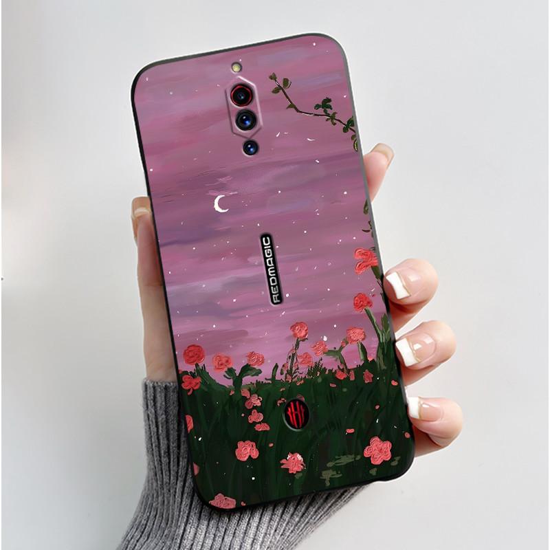 Чехол для телефона ZTE nubia RedMagic Red Magic 5g 5s Ударопрочный Защитный Черный Мягкий ТПУ Чехол Эстетичный Милый Кот Астронавт Обложка