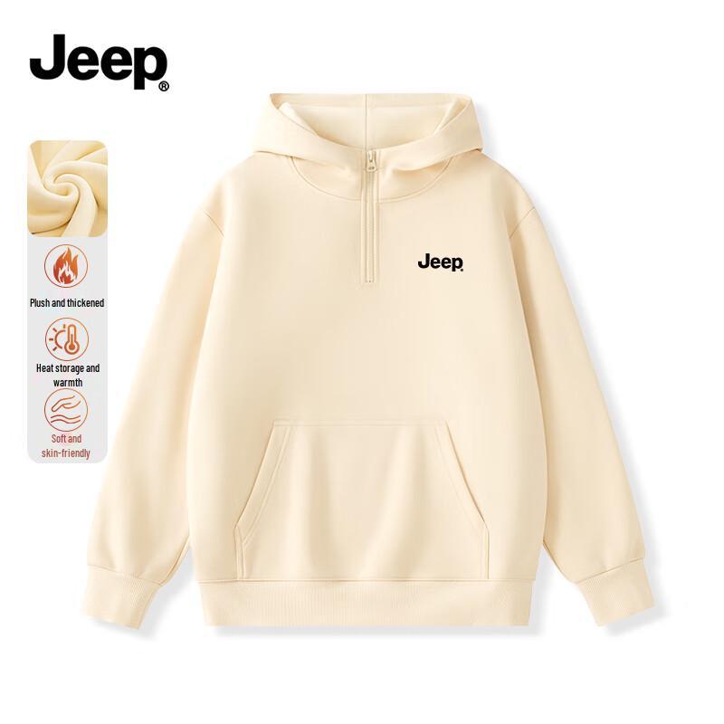 Jeep Мужская толстовка с капюшоном из плотного флиса