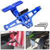Motorcycle License Number Plate Holder Frame Moto Accessories CNC Aluminum with LED Light Turn Signal Light Bracket Adjustable