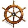 Wooden Marine Ship Wheel Ships Steering Wheel 18" Vintage Captain Pirate Gift Décor Wall Hanging Gift Item (Brown)  (18 Inch X 3 Inch, Brown)