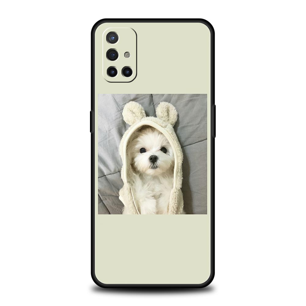 Cute Puppy Cat Phone Case For OnePlus 12 11 10 9 8 7 7T Pro 12R 10R 9RT 9R 8T Nord N100 N200 N10 2T CE 2 5G Soft Black Cover