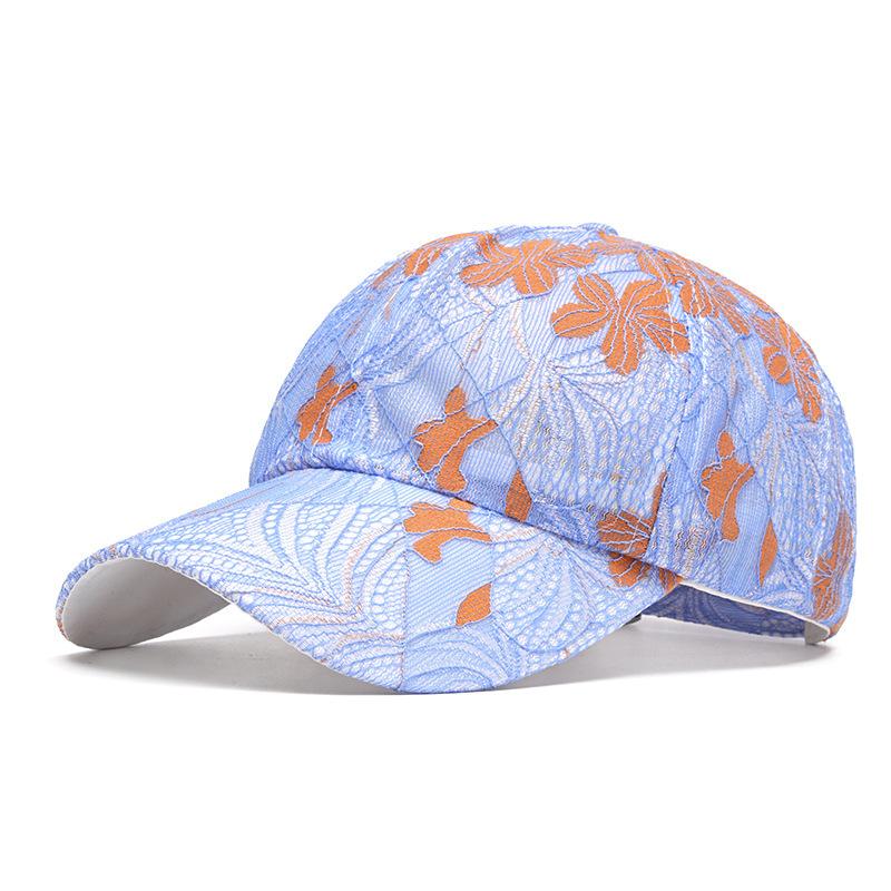 Lace thin summer breathable baseball hat women's new versatile flower cap outdoor sun hat