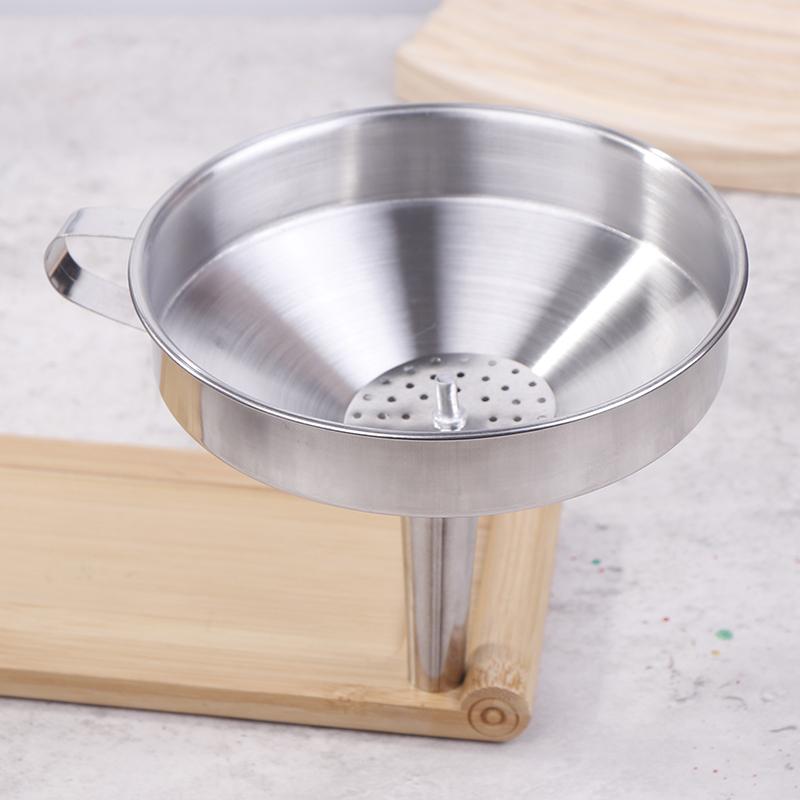 304 утолщенная воронка из нержавеющей стали со съемным фильтром, воронки с широким горлом для консервирования, кухонный фильтр для утечки масла