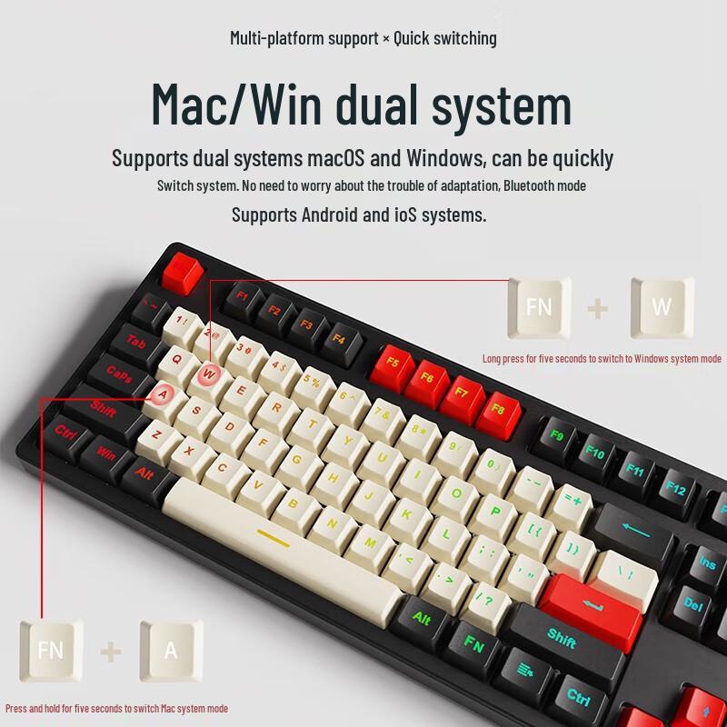 Pioneer Z108 Tri-Mode RGB Mechanical Keyboard - Silent Cherry MX Red