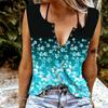 Women Tanks Sexy V Neck Sleeveless Summer Tops Vest 3D Cute Little Flower Print Cool Lightweight Tops