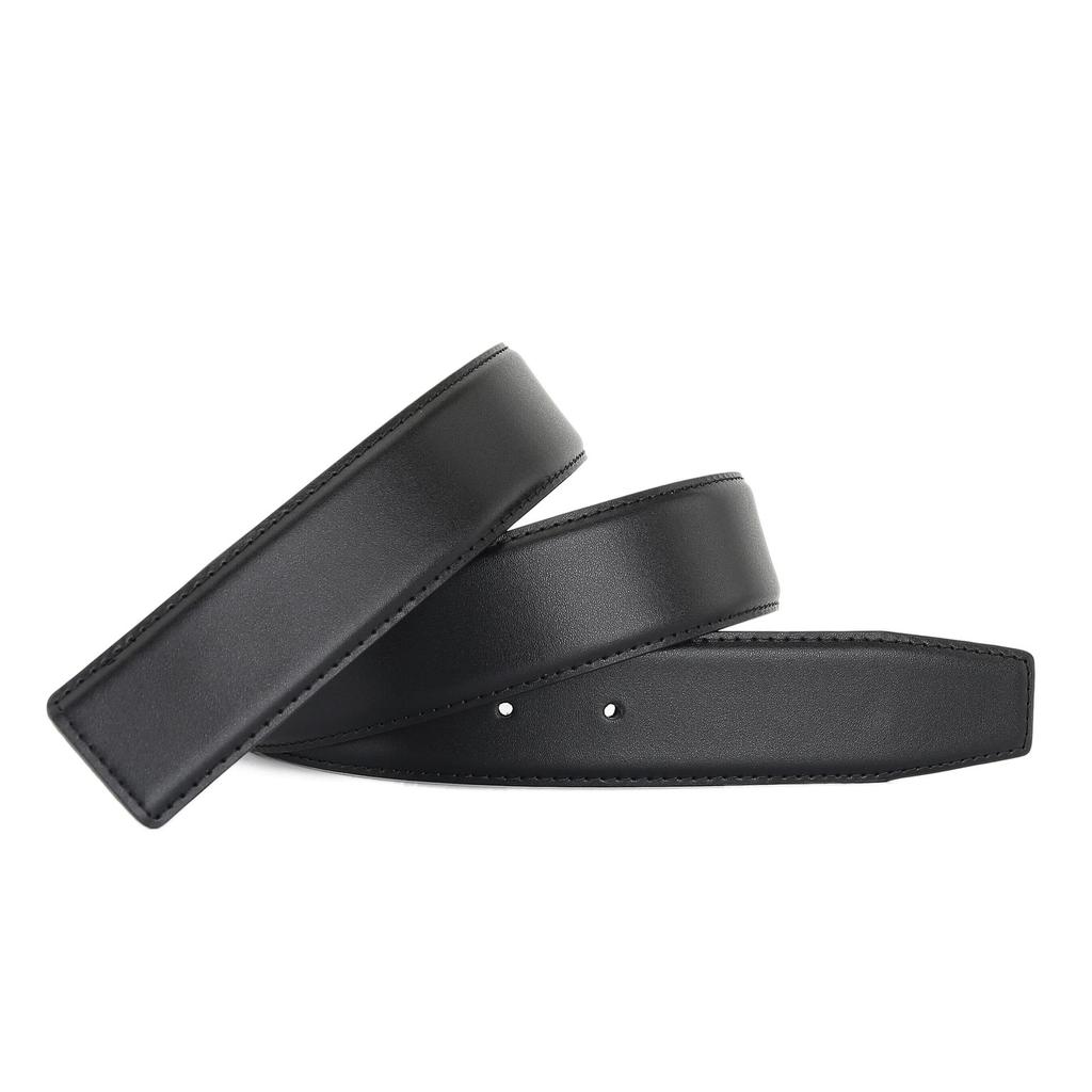 3.8CM Smooth Buckle Leather Belt for Men's Formal Suit