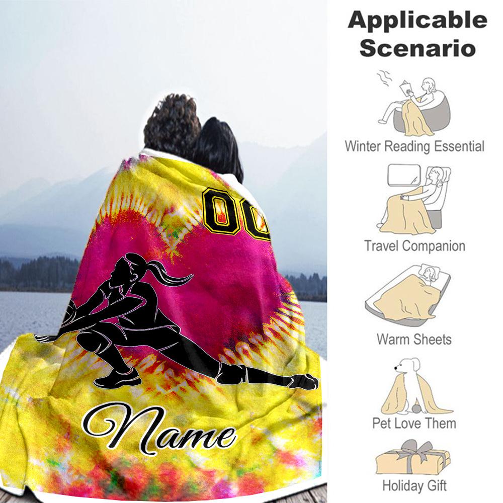 Love Volleyball Personalized Name Blanket Lightweight Customizable Blanket Durable Comfort Throw For Sofa Couch Bed Living Room Ideal for All Seasons