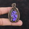 Copper Charoite Pendant Copper Wire Wrapped Jewelry Genuine Gemstone Pendant Handmade Pendant Copper Wire Jewelry For Gift Brand New Pendant