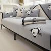Panda Embroidery Sofa Cover for Living Room Sofa Towel Mat Non-slip Couch Cover Black Edge Sofa Towel Seat Pad Home Protection