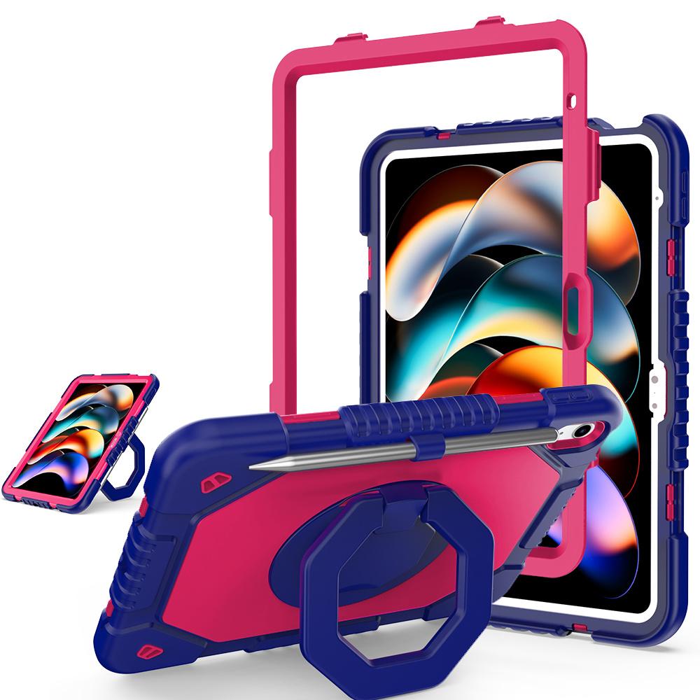 For iPad (2025) / 10.9 (2022) Case Hand Grip Kickstand Shockproof Silicone + PC Tablet Cover with Pen Slot