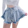 Женские рваные джинсовые шорты с высокой талией и кисточками — европейский и американский стиль 2022 г.