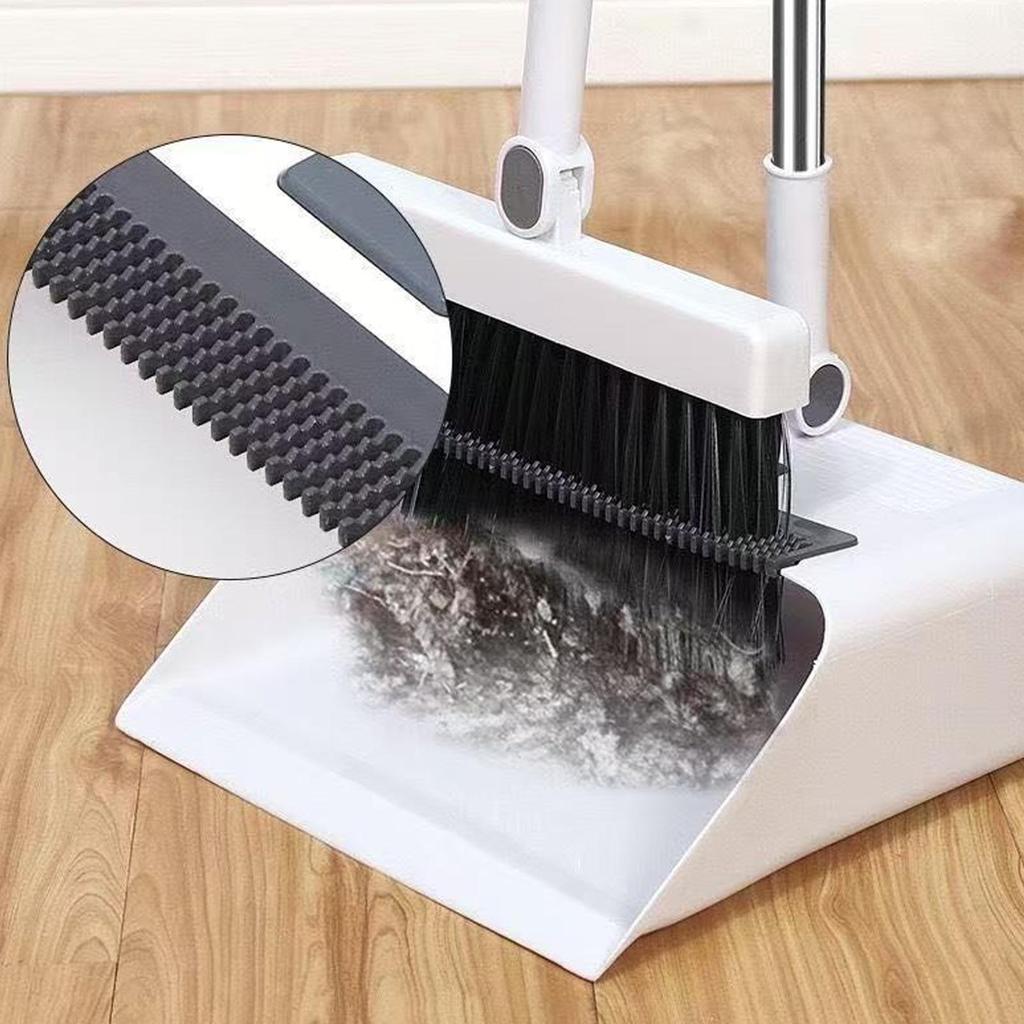 Dustpan And Broom Set 3 Piece Rust Proof Sweeping Duster Broom Dustpan Set For House Kitchen Apartment Indoor Outdoor Floor Dorm