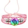 Mega Snap Stone Anime Colored Weave Leather Bracelet 18mm Glass Cabochon Adjustable Bangle Jewelry For Women Kids Gift