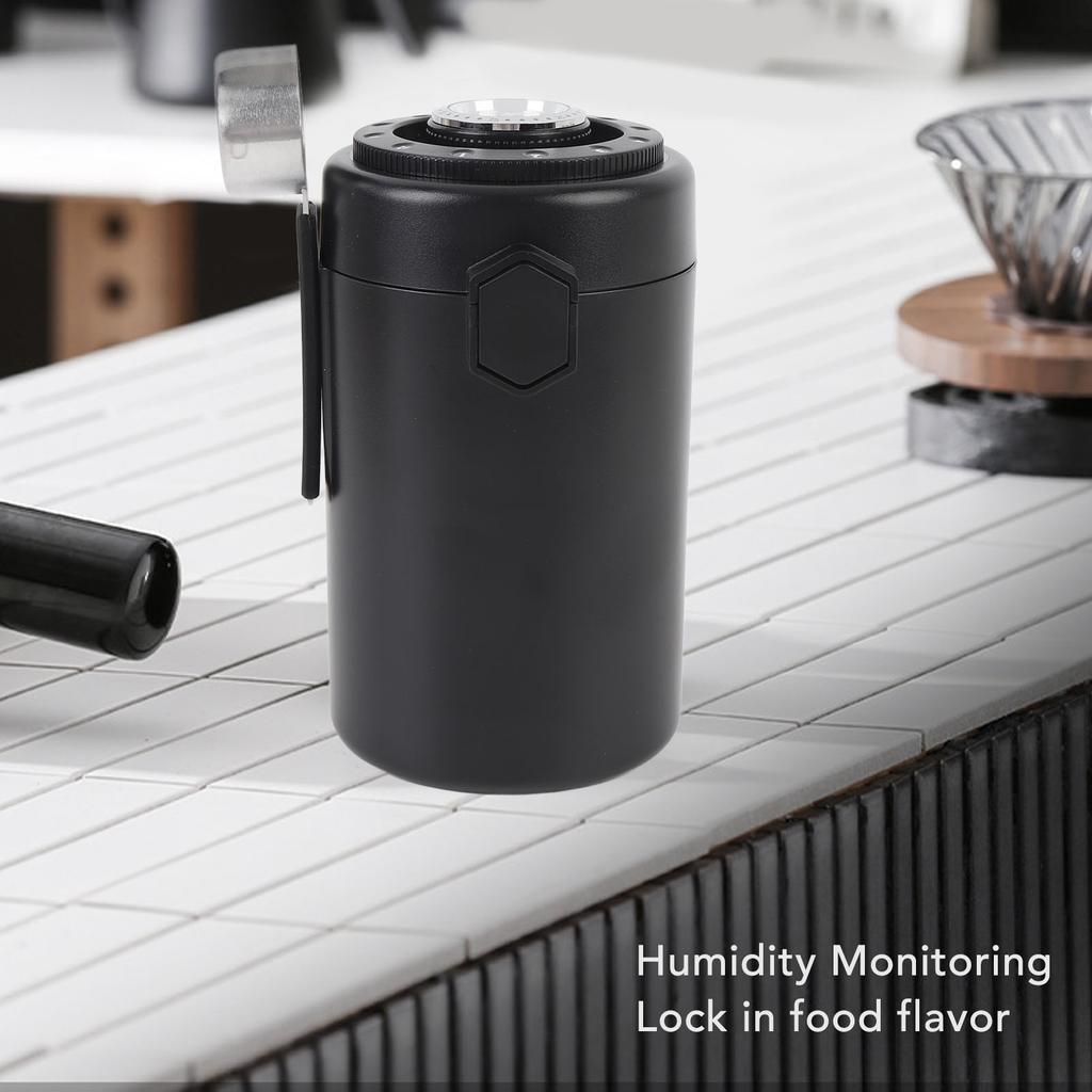 Герметичная банка для кофе 600 мл из нержавеющей стали 304, контейнер для хранения кофейных зерен с системой контроля влажности для чая, хлопьев, сухих продуктов