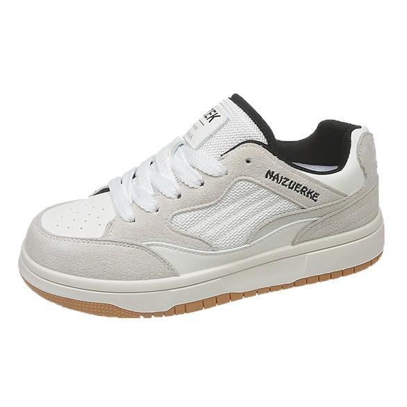 Универсальные простые кеды женские 2025 лето новые маленькие белые туфли женские дышащие модные нишевые на толстой подошве повседневные женские туфли