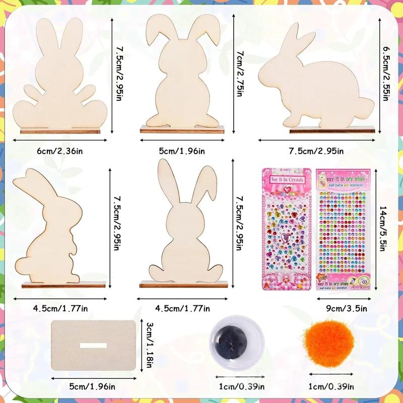 Неокрашенные Блоки Пасхальный Настольный Орнамент Поделка Сделай Сам Декор для Раскрашивания Печати Окрашивания Наклеек Маркеров Тиснения