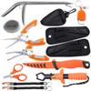 LEONTOOL Fishing Pliers and Grips, Multifunctional Fishing Tool Kit, 12-Piece Set, Includes Fish Pliers, Fishing Knife, Portable Fishing Scissors,