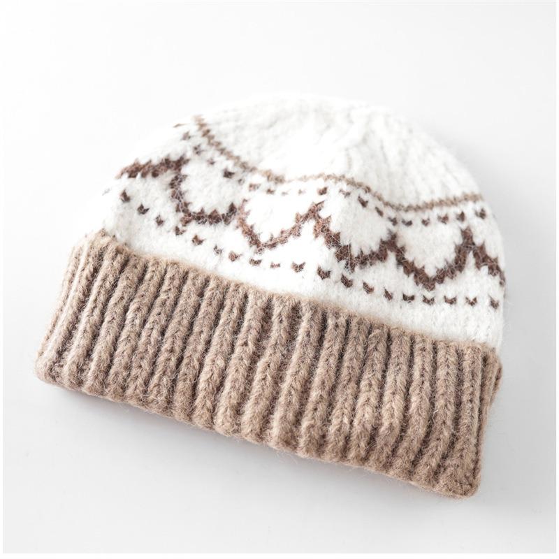 Unisex Retro Jacquard Knit Hat Warm Ear Protection Autumn Winter