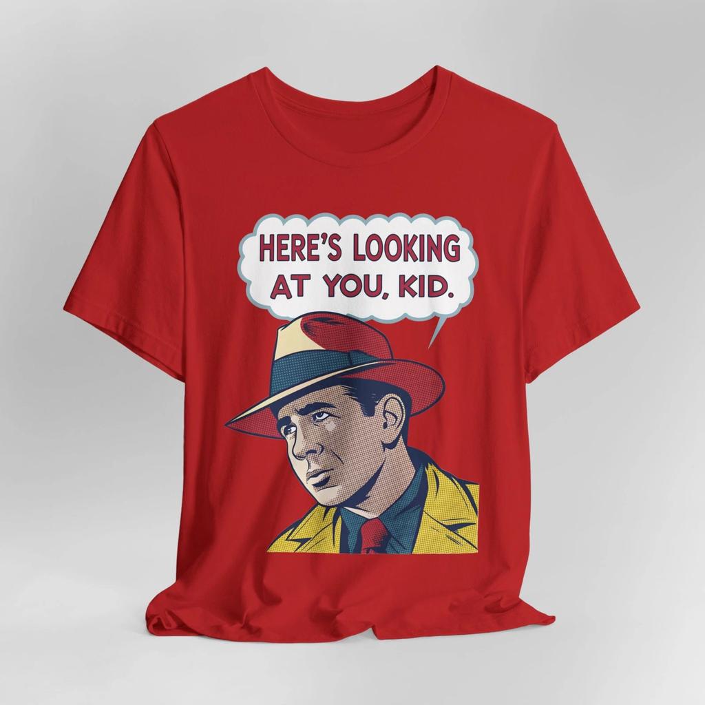 Винтажная футболка с цитатой из Касабланки – 'Here's Looking at You Kid' Классическая унисекс футболка