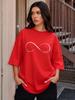 2026 Summer Unisexs Tshirt With Infinity Print Stylish Loose Minimalist Tee Trendy Streetwear Top