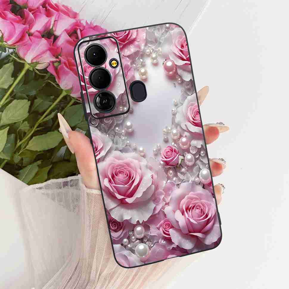 For Tecno Pop 6 Go BE6j Case Colorful Flower Butterfly Silicone TPU Black Cover For Tecno Pop6 Go POP 6GO Shockproof Phone Shell