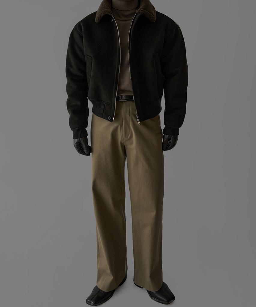 Bowlow Product Suede Crop Shearling Jacket [Dark Brown]