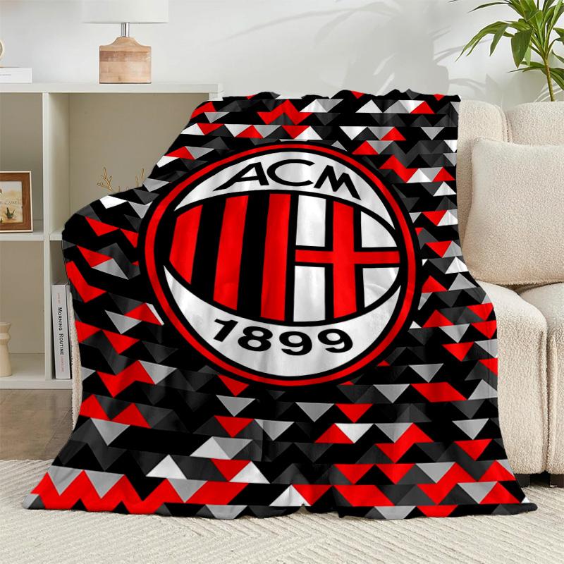 1PC Ac Football Club Flannel Blanket Gift, Suitable for Both Men And Women, Soft Ideal for Beds And Sofa, Birthday Or Christmas Gift