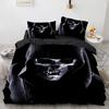 Комплект постельного белья Black Hat Skull Queen Size Хэллоуин Комплекты пододеяльников Современный стиль Спальный комплект постельного белья Чехол для одеяла Наволочки