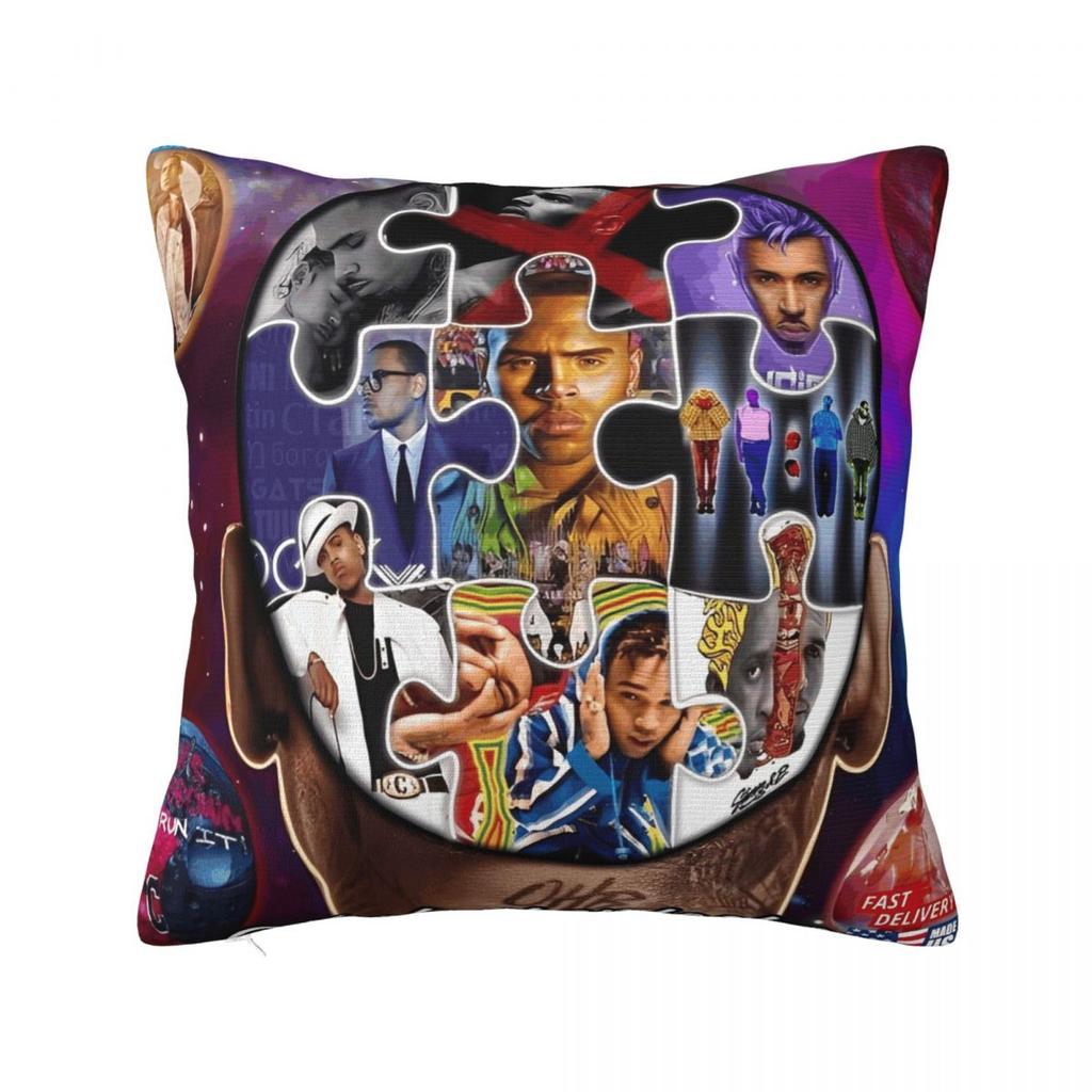 Raooer Chris Brown () Pillow Case Cushion Cover Soft Pattern Pillow Cover Kawaii Pillowcases For Chair Sofa Home Decoration