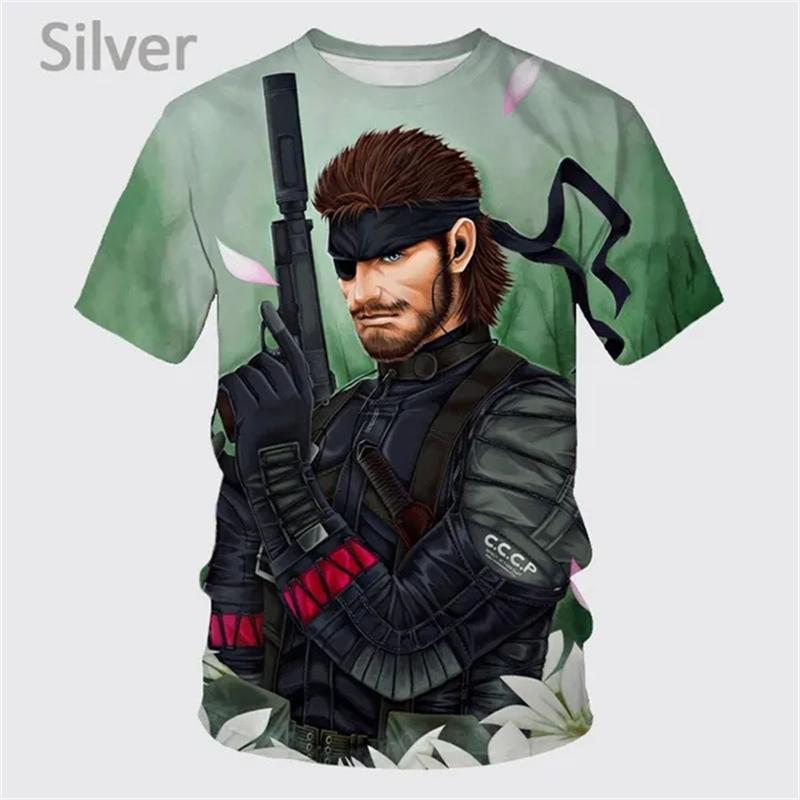 Лето Новинка Горячая Распродажа Видеоигры Metal Gear Solid 3D Печать Мужская Футболка с коротким рукавом Модная Повседневная Унисекс Футболка Топ