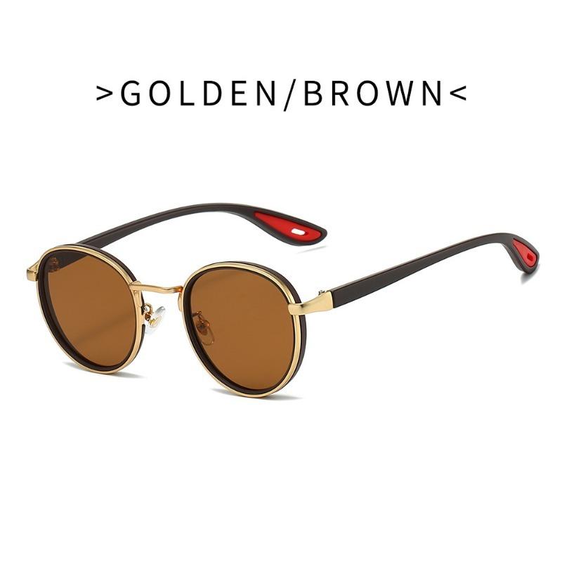 Неполяризованные Винтажные Металлические Круглые Солнцезащитные Очки Женские для Мужчин Оттенки Популярные Хип-Хоп Уличные Солнцезащитные Очки