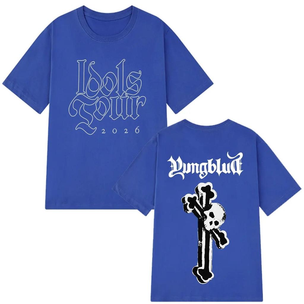 Loose Cotton Casual Tshirts Singer Yungblud IDOLS Tour Graphics Tees Unisex Women Hiphop Oversized Tshirts Shortsleeved