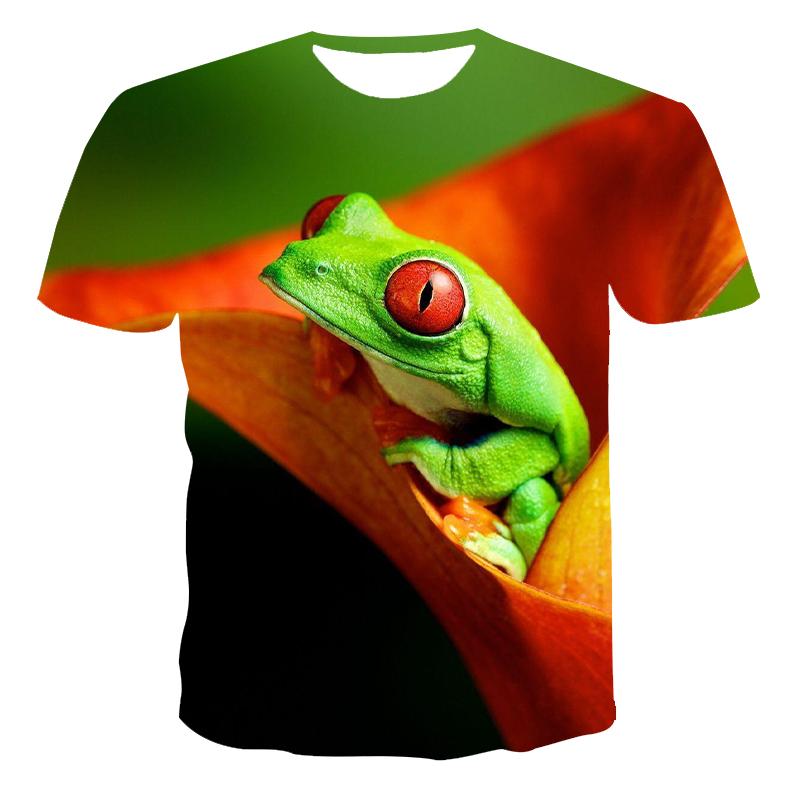 Summer 3D Funny Tree Frog Graphic T Shirts For Men Fashion Casual Animal Print T Shirt Personality Interesting Trend T-shirt