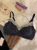 Кружевное нижнее белье из чистого хлопка для женщин с маленькой грудью, собирающее и прилегающее, для поддержки второй груди, против провисания, нескользящее, мягкая поддерживающая накладка на бюстгальтер, комплект