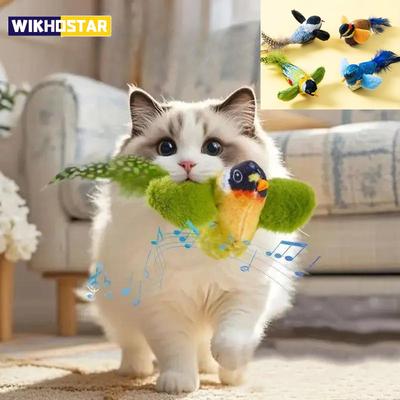 Интерактивная игрушка для кошек в виде птиц для погони, игрушка-дразнилка, звучащая игрушка с кошачьей мятой, игрушка-дразнилка для кошек, саморазвлечение, настенная игрушка для кошек в виде птиц