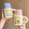 Милый мультяшный керамический чайник, керамическая кружка большой емкости с крышкой, офисная кофейная чашка, подарок на день рождения для девочки
