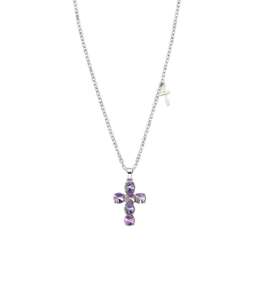Подвеска-слайдер 'Крест Pasion Crystal'_Фиолетовый