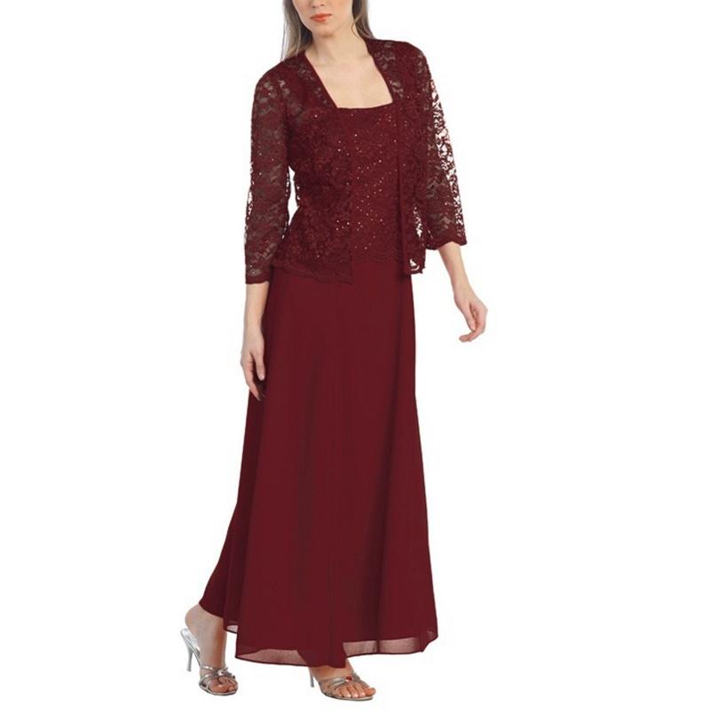 Новый женский кружевной кардиган и шифоновая макси-юбка, женское модное длинное шифоновое платье из двух частей, платье для матери жениха с кружевом с длинным рукавом