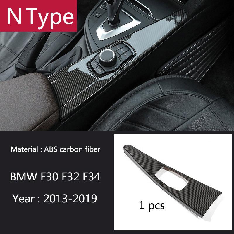 Carbon Fiber Car Styling Interior Gear Shift Knob Cover Multimedia Button Panel Trim Sticker For BMW F30 F32 F34 F36 Accessories