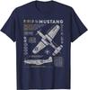 P-51 Mustang _ North American Aviation Vintage Fighter Plane Men T-Shirt Short Casual 100% Cotton Shirts