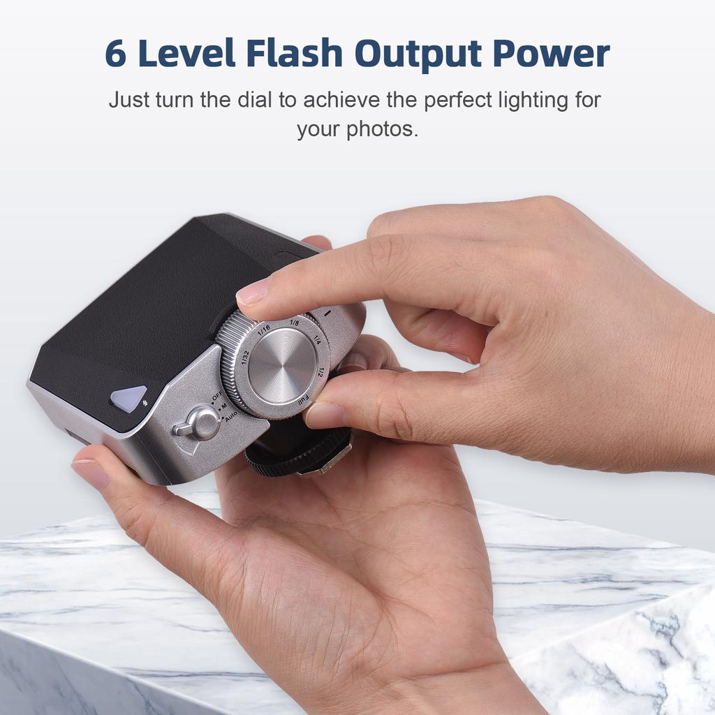 Universal Mini Camera Flash GN15 On-camera Flash Light 6000K Speedlite 6-Level Brightness Manual/