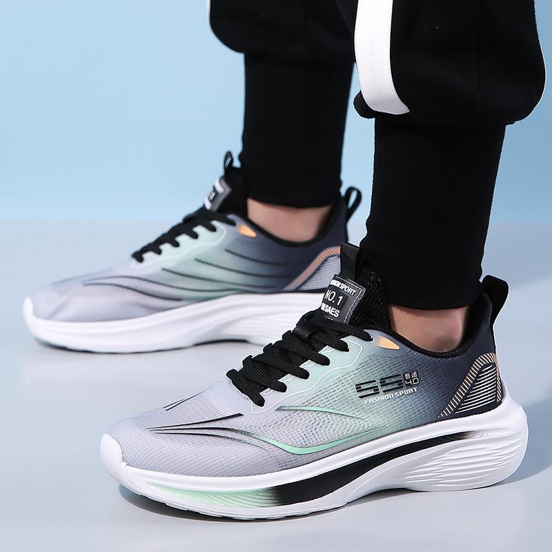 Мужская обувь лето новая амортизирующая, износостойкая и нескользящая обувь для бега мужская спортивная обувь кроссовки дышащая обувь